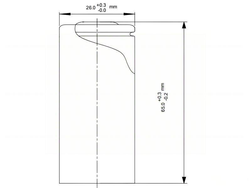 26650 Battery Dimensions Diagram 26650 Battery Dimensions Diagram