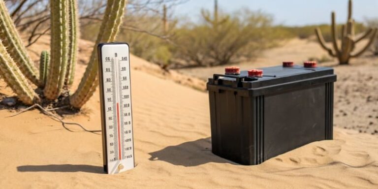 Desert battery performance high temperature test