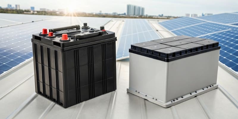 Solar energy storage batteries rooftop