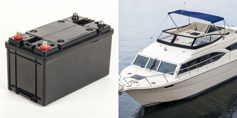 Marine battery and yacht, reliable power system
