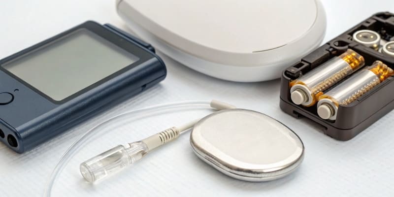 Medical Device Battery Life Expectancy A collection of different medical devices and their batteries
