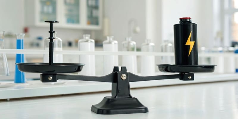 Future Battery Technology Breakthroughs A futuristic-looking battery with glowing lines representing advanced technology