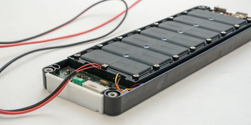 Rectangular smart battery pack with wiring