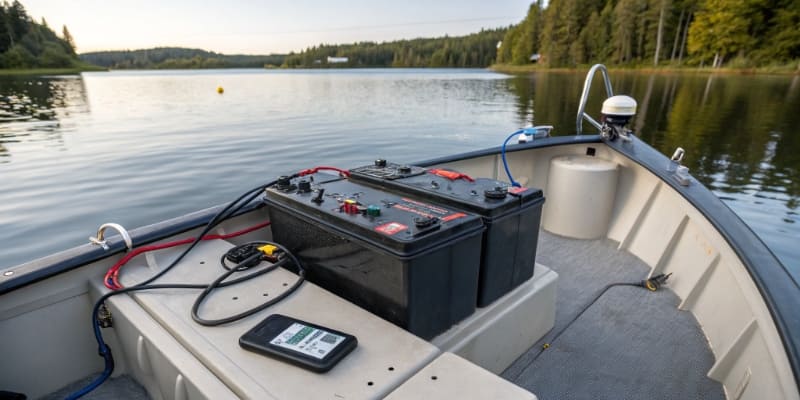 Marine lithium battery powering boat