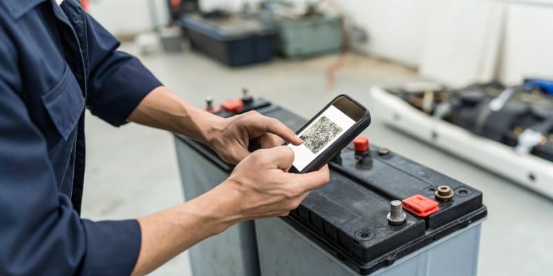 Verifying a battery's authenticity with a QR code