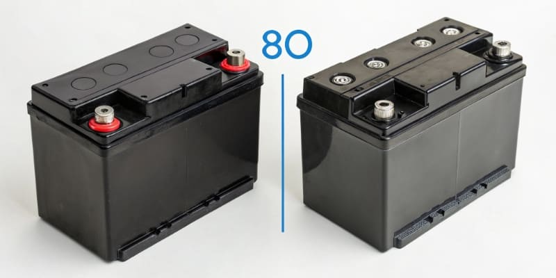 Charging a battery to 80 percent A lithium-ion battery being charged with a percentage indicator showing 80%