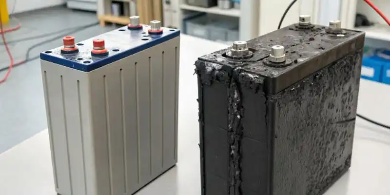 Failed and new battery module comparison