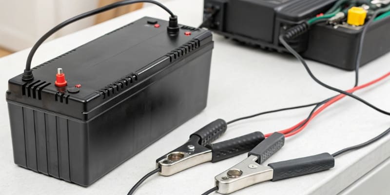 An engineer analyzing battery data on a computer screen