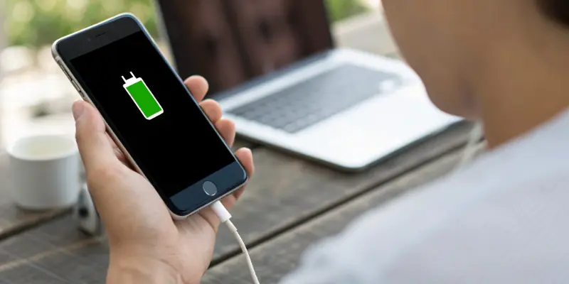 A battery icon with a charge range highlighted between 20% and 80%