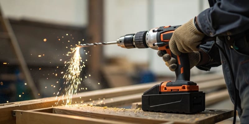 Cordless power drill with battery for tools
