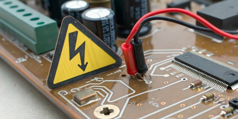 High voltage warning on battery circuit board