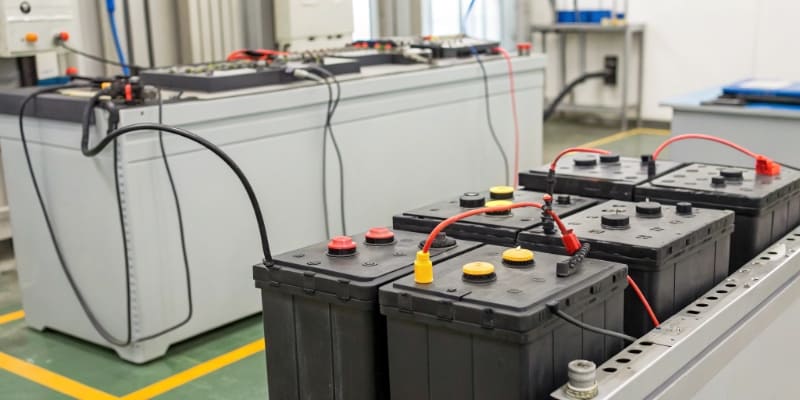 A graph showing battery capacity fade over time, with a line marking the 80% EOL threshold