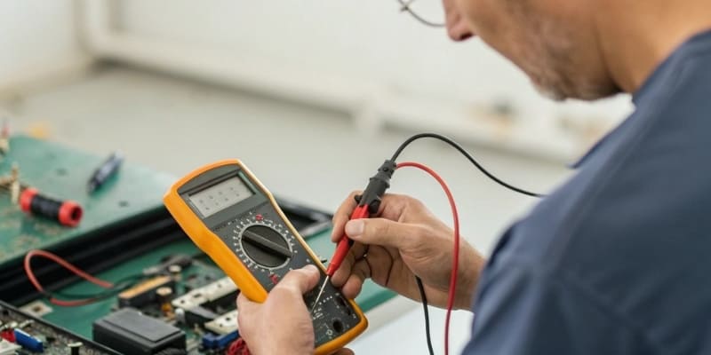 A diagram illustrating the formula Power (W) = Voltage (V) x Current (A)