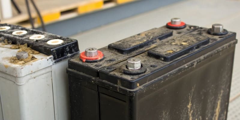 A pile of fake vs. genuine lithium-ion batteries