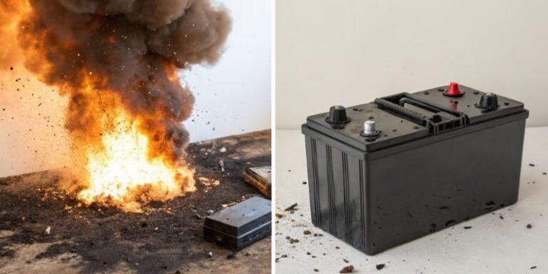 Battery explosion hazard and damaged cell