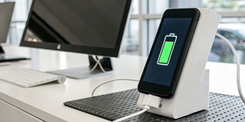 A battery charging icon showing the optimal 20-80% range highlighted