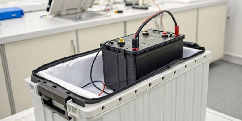A custom-fit battery inside a medical device casing