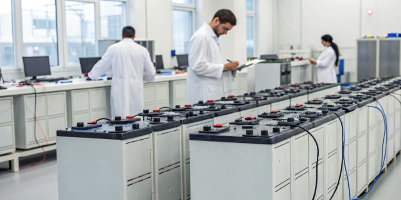 Graph showing the cycle life comparison between LFP and NMC batteries over time