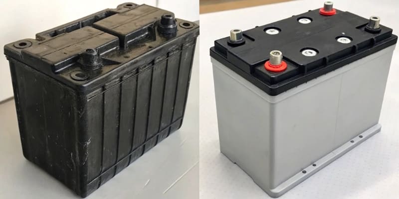 High-Quality vs. Low-Quality LFP Cells An image comparing a high-quality LFP cell with a low-quality one, showing differences in construction