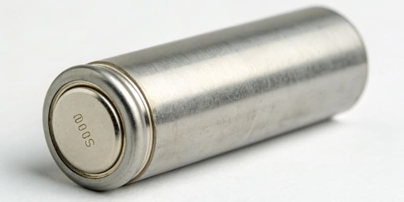 Close-up of a manufacturing date on a lithium battery