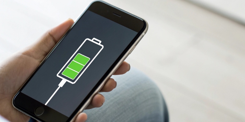 Charging a Battery from Zero Percent A phone battery being charged from a low percentage