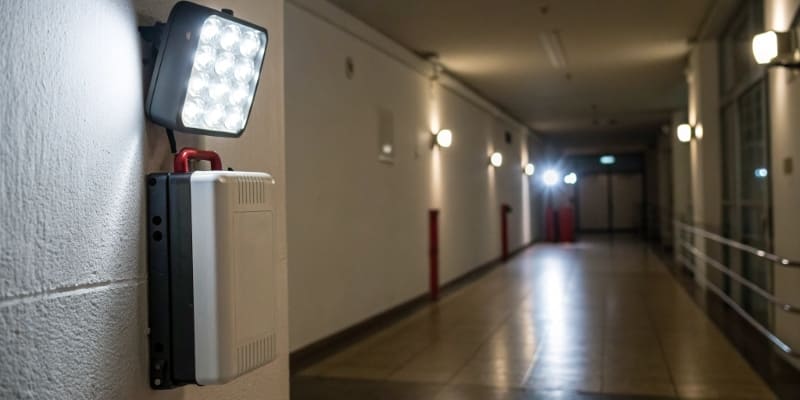 Emergency power battery lighting application