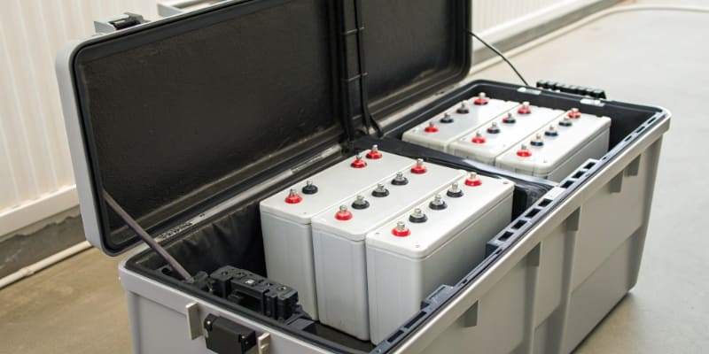 Medical Device Low Battery Warning Signs A medical device screen showing a low battery warning icon