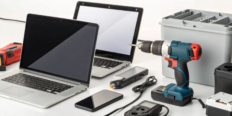 Power tools and electronics with batteries