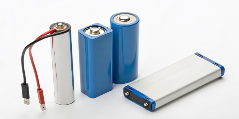 A comparison of different lithium battery chemistries like Li-ion, LiPo, and LiFePO4