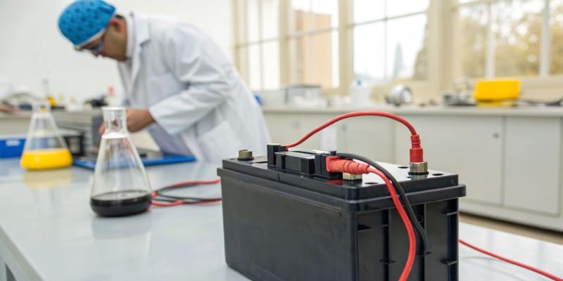 A futuristic concept image of a transparent, powerful solid-state battery