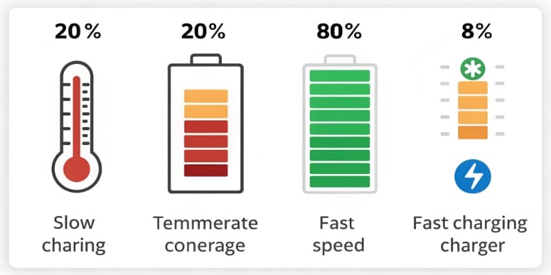 An infographic illustrating tips to increase battery lifespan