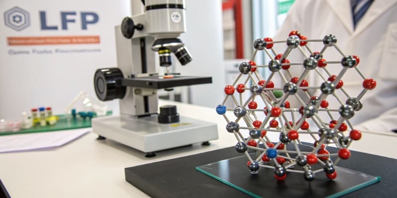 A molecular model of the LFP crystal structure, highlighting its stability