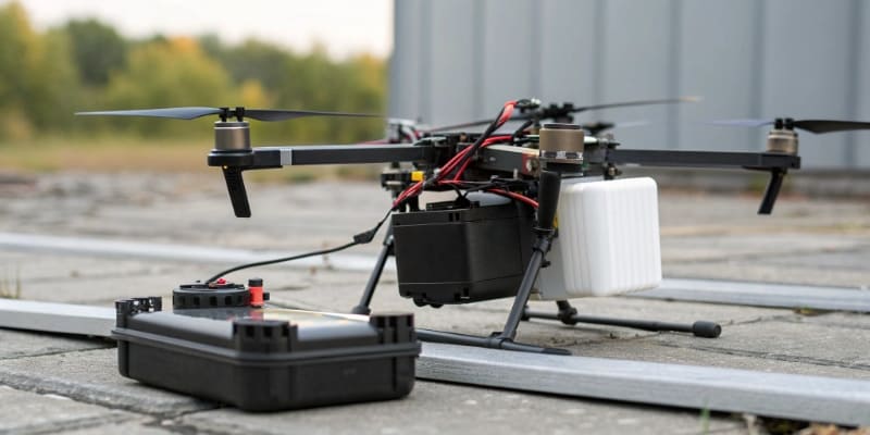 Capacity vs Weight Balance Drone battery balance concept