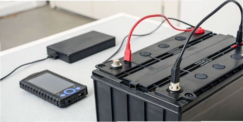 Battery connected to diagnostic tools