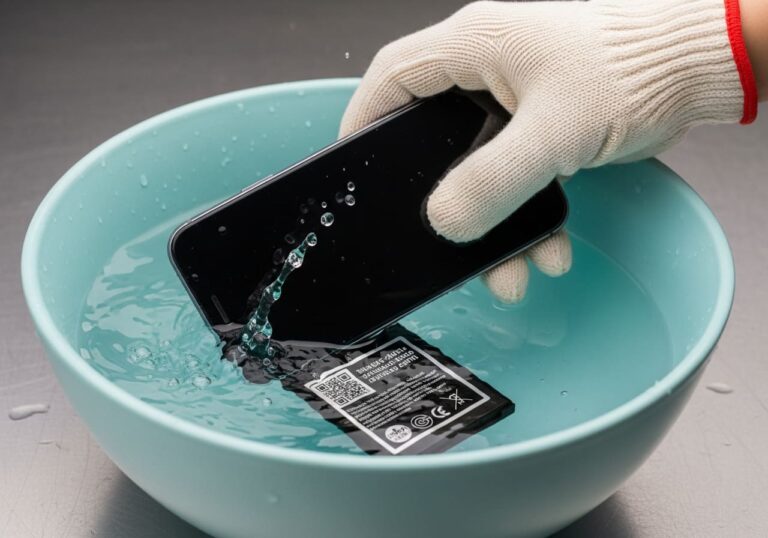 Wet lithium battery removal from phone