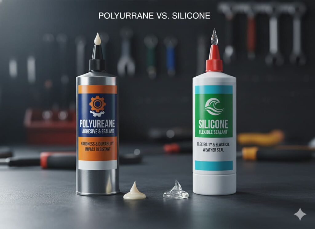 Polyurethane silicone sealant bottle comparison