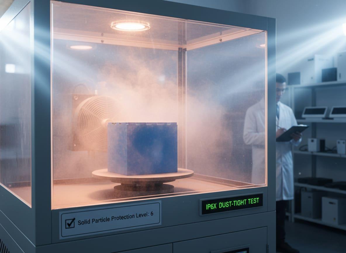 Battery dust tightness IP6X test