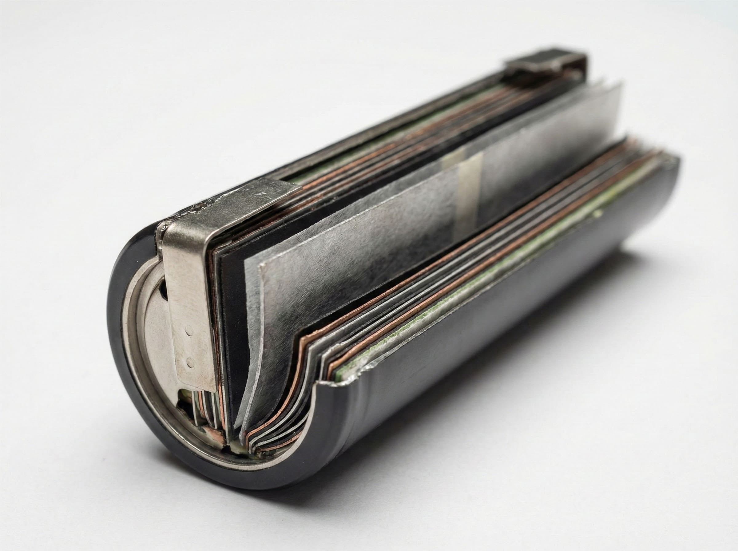An illustration showing the internal structure of a high-drain battery cell