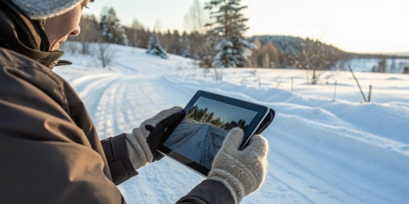 Tablet use in cold outdoor environment battery