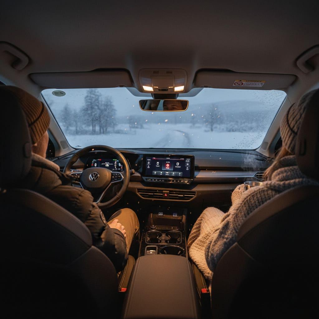 A pie chart showing EV range loss factors in winter