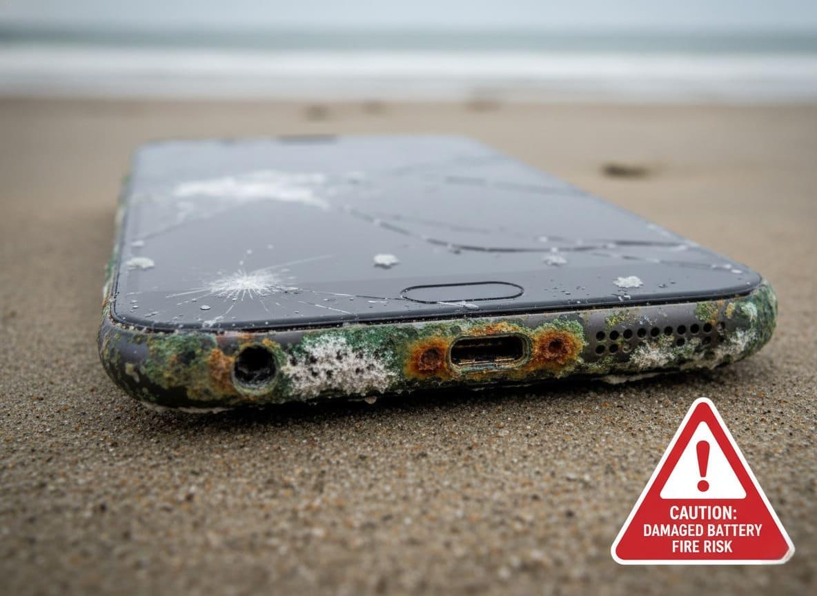 A chart comparing IP65, IP67, and IP68 ratings for batteries