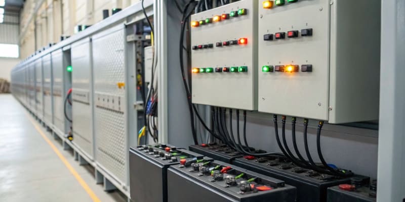 Large battery for industrial rail