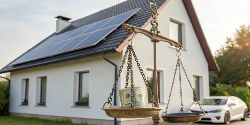 Solar energy cost benefit balance