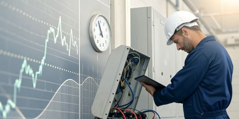 A graph showing the cost crossover point between standard and high-capacity batteries over time