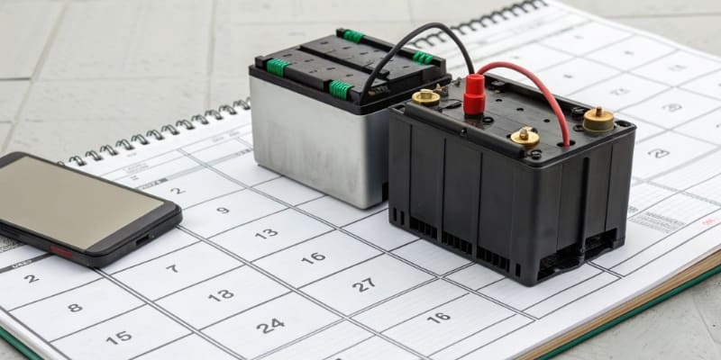 A calculator displaying ROI percentage for a battery upgrade
