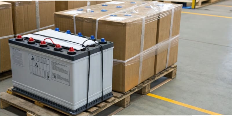 Large battery for industrial shipping