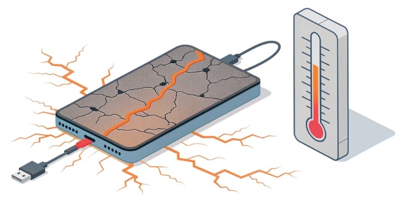 Overheating mobile device failure risk