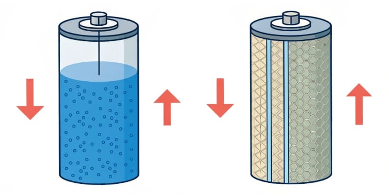 Battery structure performance arrows