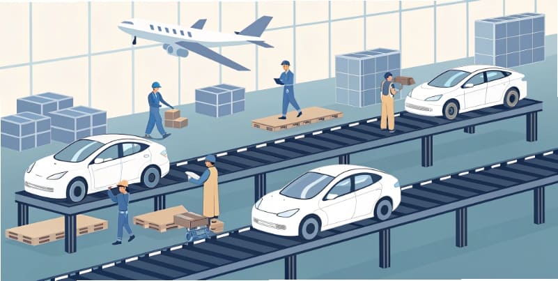 Car assembly line factory logistics