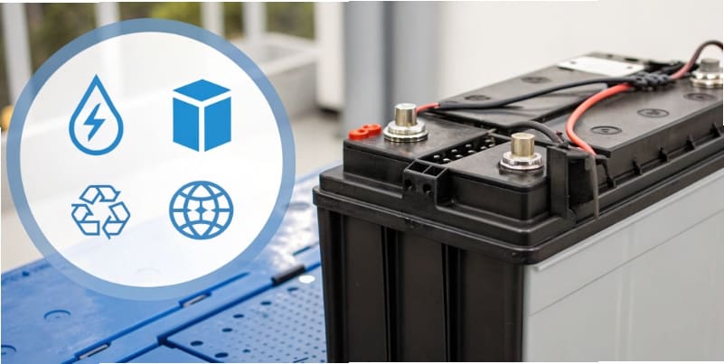 Battery sustainability and eco symbols